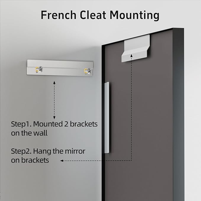 Black Vanity Wall Mirror, 22x 30 Inch Rectangular Bathroom Mirrors for Over Sink, Aluminum Metal Framed Mirror, Tempered Glass, Anti-Rust, Wall Farmhouse Mirrors (Horizontal/Vertical)