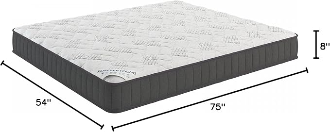 Ottomanson Full 9" Hybrid Mattress - Rock Hard Feel - Made in USA - Individually Pocketed Coils & CertiPUR-US Foam - Fiberglass-Free - Bed in a Box