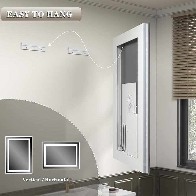 32x36 Lighted Mirror for Bathroom Wall, Smart Illuminated Vanity Mirror with Lights, Dimmable, Anti-Fog (Front Lights + Backlit)