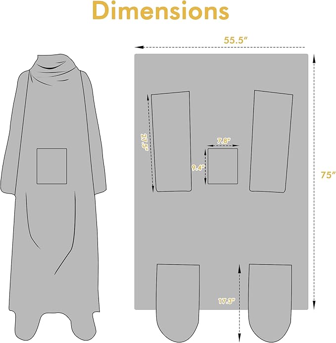 Catalonia Wearable Fleece Blanket with Sleeves and Foot Pockets for Adult Women Men, Micro Plush Comfy Wrap Sleeved Throw Blanket Robe Large, Green, St. Patrick Gift