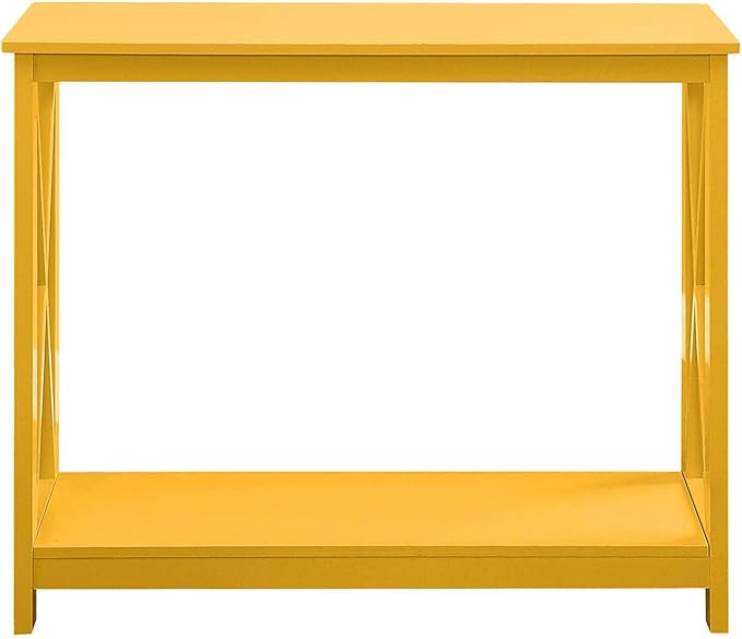 Convenience Concepts Oxford Console Table 39.5" - Sofa Table with Storage Shelf, Transitional Entryway Hall Table for Living Room and Bedroom, Display Foyer Table, Yellow