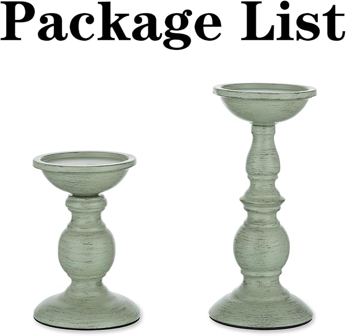 Sziqiqi Retro Iron Candle Holder Vintage Pillar Candles Holders for Table Centerpiece Wedding Birthday Candlelight Dinner Decorative Light Home Décor 2pcs