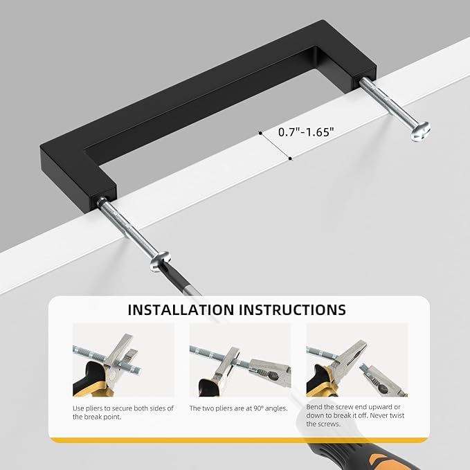 goldenwarm 60 Pack 5 Inch Black Cabinet Handles Matte Black Drawer Pulls Stainless Steel Cabinets Hardware Square Bar Modern for Kitchen Bathroom Cupboard