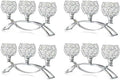 Crystal Tealight Candle Holder Centerpiece Home Decorative Candlestick Holder Elegant Table Centerpiece Home Decor Wedding Party Anniversary (Silver, 3 Arm of 4 Pcs)