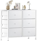 BOLUO White Dresser for Bedroom 6 Drawer Organizers Fabric Storage Chest Tower Small Dressers Unit for Closet Nursery Hallway Office, Kids and Adult Modern