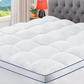 CYMULA Queen Mattress Topper, Extra Thick Pillow Top Mattress Topper, Firm Cooling Mattress Pad Cover with 8-21 Inch Elasticated Deep Pockets, Plush Down Alternative Fill Mattress Protector