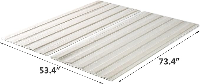 ZINUS Compack Fabric Covered Wood Slats, Bunkie Board, Box Spring Replacement, Full, Natural