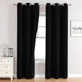 ChrisDowa 100% Blackout Curtains for Bedroom with Black Liner, 2 Thick Layers Total Blackout Thermal Insulated Grommet Window Curtains 2 Panels Set (Black, 42 x 84 Inch)