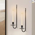 Candle Sconces Set of 2, Taper & Pillar Wall Candle Holder, Black Wall Sconces Set of Two, Decor for Entryway, Stair Corner, Living Room, Gfits for Men Women Mom or Dad