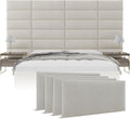 Vänt Upholstered Wall Panels - King/Cal King Size Wall Mounted Headboards - Micro Suede Neutral Sand - Twin/King - Set of 4 Panels (Each Individual Panel 39"x11.5")