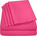 Sweet Home Collection 6 Piece Bed Sheet Set, Twin, Fuschia