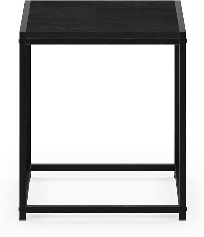 FURINNO Camnus Modern Living End Table, Americano, 1 Tier, Metal Frame