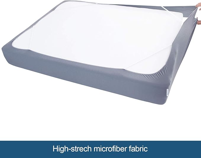 Box Spring Cover Queen Size, Alternates for Bed Skirt, Smooth and Elastic Woven Material Wrap Around 4 Sides of The Box Spring, Wrinkle & Fading Resistant, Washable, Dustproof, Grey, 10 Pack