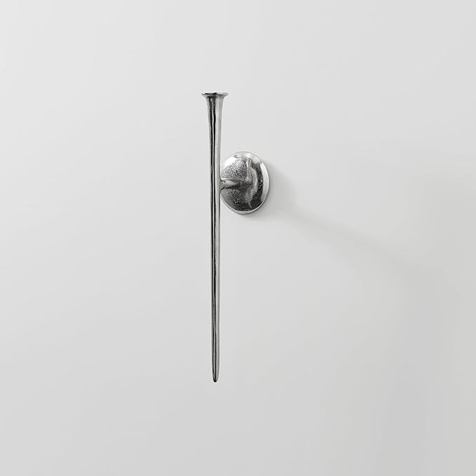 Aspar Wall Sconce, Modern Candle Holder with Elegant Hook Design, Versatile Decorative Lighting for Indoor Wall Decor and Ambiance Setting, Silver (Candle Not Included)