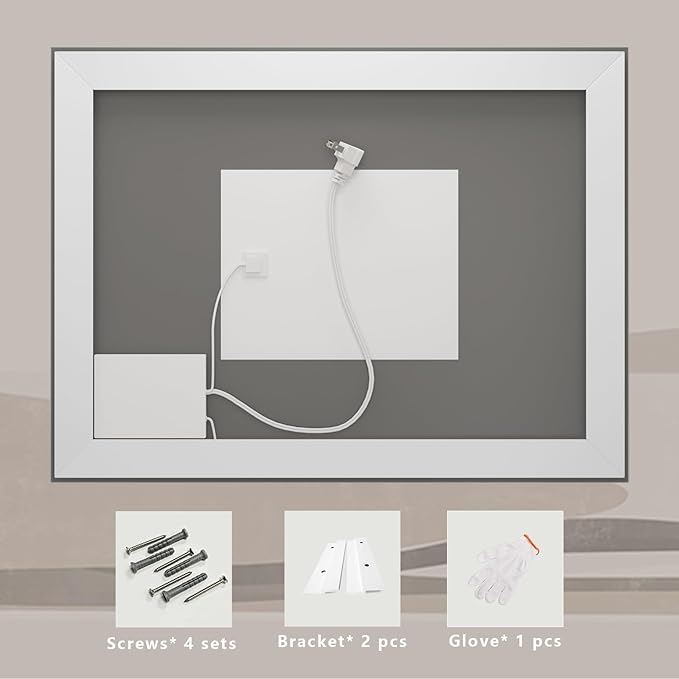 Led Lighted Bathroom Mirror 48x36, Dimmable Vanity Mirror with Lights, Anti-Fog (Backlit and Front Lighted)