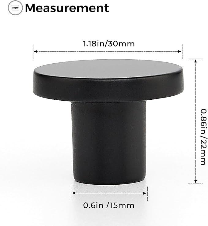 Ravinte 1 Pack Cabinet Knobs Black Kitchen Cabinet Knobs Round Dresser Drawer Pulls Closet Door Pulls 1-1/5 Inch