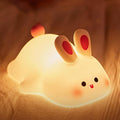 ANGTUO Bunny Night Light, Big Face Rabbit, Dimmable & Rechargeable, Cute White Night Light, Kawaii Room Decor