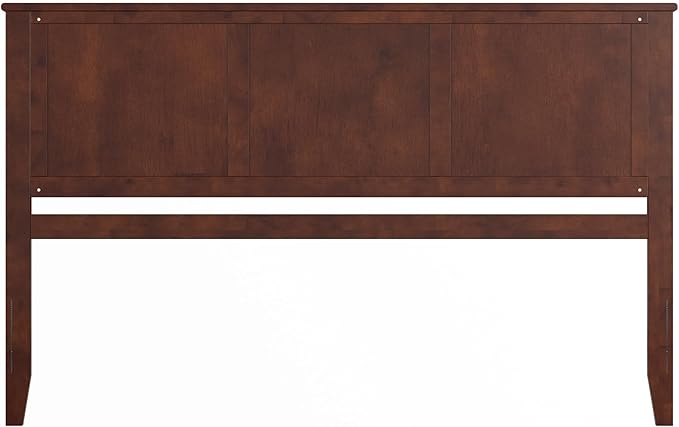 AFI, Madison King Solid Wood Panel Headboard with Attachable Charger, Walnut
