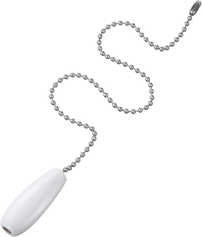 8 Pieces Ceiling Fan Pull Chains Wooden Pendant Pull Chain Extension for Ceiling Light Lamp Fan Chain (White)