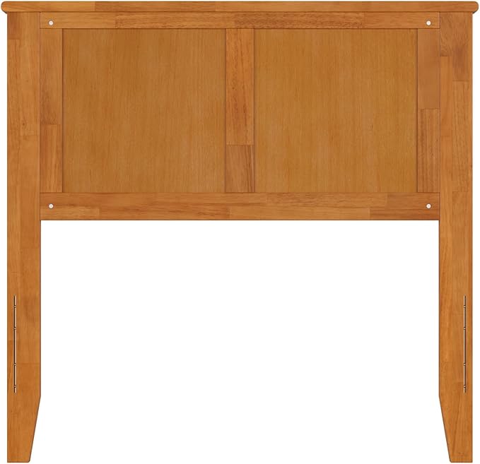 AFI, Madison Twin Solid Wood Panel Headboard with Attachable Charger, Light Toffee