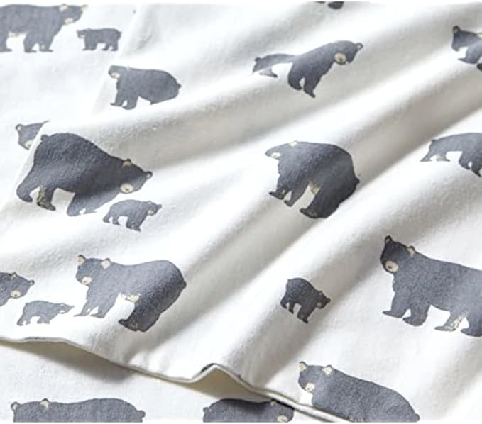 Eddie Bauer - King Sheets, Cotton Flannel Bedding Set, Brushed For Extra Softness, Cozy Home Decor (Bear Family, King)