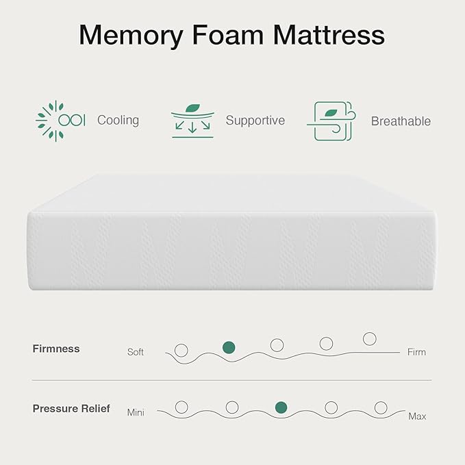Novilla Queen Size Mattress, 14 inch Gel Memory Foam Mattress, Queen Mattresses for Cooling Night Sleep & Pressure Relief, CertiPUR-US Certified