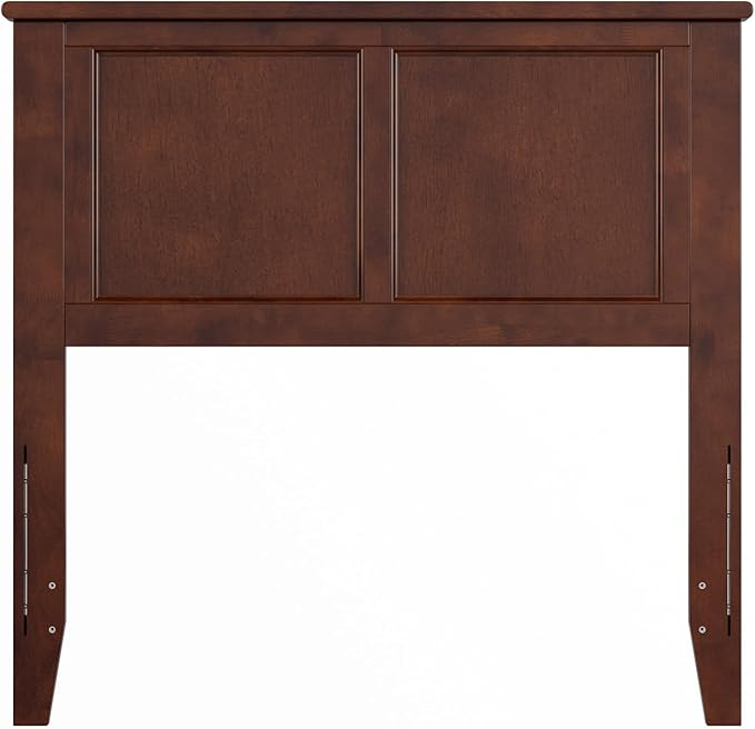 AFI, Madison Twin Solid Wood Panel Headboard with Attachable Charger, Walnut