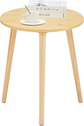 Apicizon Small Round Side Table, Modern Light Wood Side Table Bedside Nightstand End Table for Small Spaces, Bedroom, Living Room, 16.5 x 20 Inches, Natural