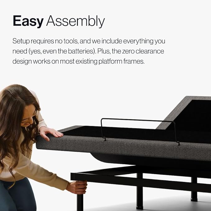 Upholstered Adjustable Bed Base 2.0 with Upgraded Motors, Massage, Wireless Remote, USB Port-Ergonomic Head and Foot Inclines, Twin XL