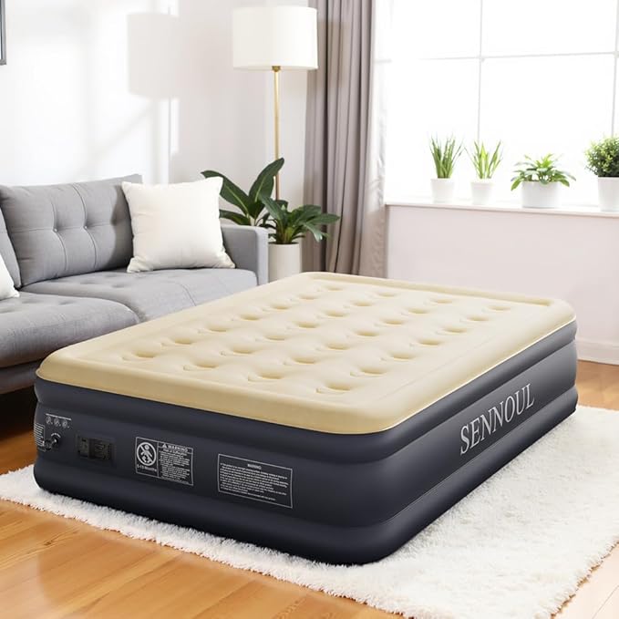 Air Mattress Full with Built in Pump,Upgraded Blow Up Bed Full Size,2 Mins Quick Self Inflatable/Deflation,18"/650lbs Max, Strong Support,No Leakage,No Odor,for Home,Guests,Camping,Travel
