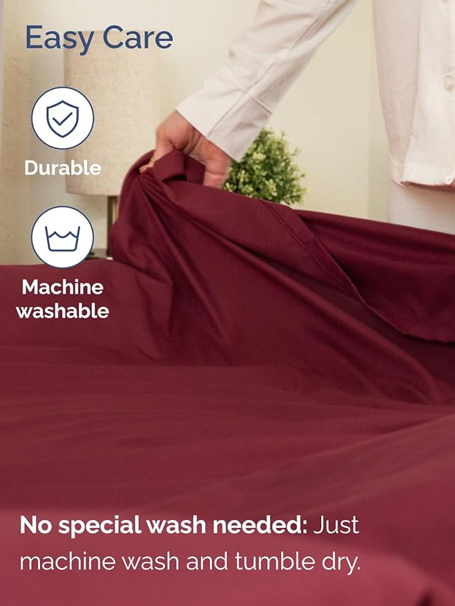Extra Deep Queen Sheet Set - 6 Piece Breathable & Cooling Sheets - Hotel Luxury Bed Sheets Set - Easy & Secure Fit - Soft, Wrinkle Free & Comfy Sheets Set - Burgundy Sheet Set with Extra Deep Pockets