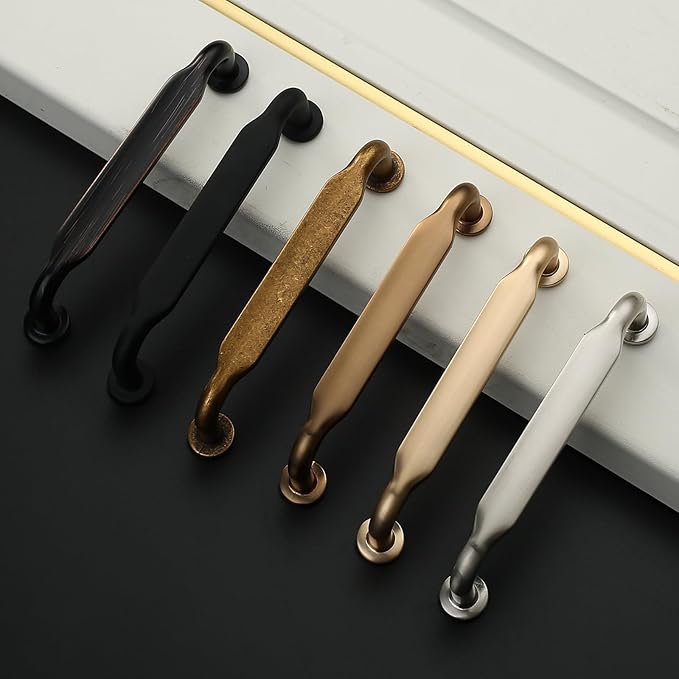 Asidrama 30 Pack 5 Inch(128mm) Antique Brass Kitchen Cabinet Handles, Cabinet Pulls Vintage Retro Kitchen Cabinet Hardware for Cupboard Drawer Pulls