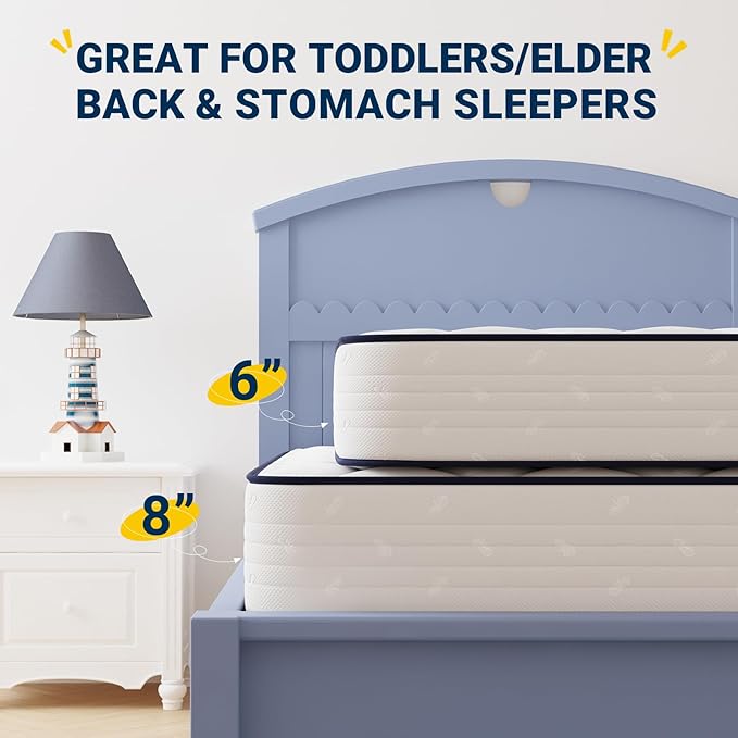 Avenco 6 Inch Full Mattress, Medium Soft, Breathable Fabric Cover & Adaptive Support, CertiPUR-US Certified, Full Size Mattresses in Guest and Kids Bedroom