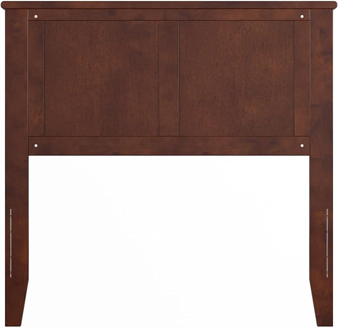 AFI, Madison Twin Solid Wood Panel Headboard with Attachable Charger, Walnut