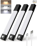 EZVALO Under Cabinet Lighting, Wireless Closet Lights, 30 LED Rechargeable Motion Sensor Light, Dimmable, 3 Color Temperatures, Counter Lights for Kitchen, Pantry, Bedroom, Wardrobe(3 Pack, Black)