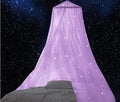 BCBYou Mosquito Net with Fluorescent Stars Glow in Dark for Baby, Kids, and Adults, for Covering Crib, Kid, Girls or Full Size Bed (Purple)