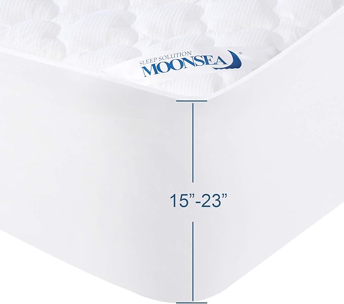 King Size Air Mattress Cover, Thick Quilted Mattress Topper King, Super Soft Breathable and Noiseless Down Alternative Fiber Pillow Top Mattress Pad with Deep Pocket Fits Up to 23 Inch Mattress