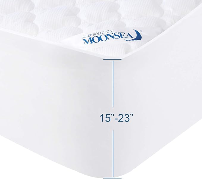 Twin XL Air Mattress Topper, Mattress Topper Twin XL Mattress Pad, Super Soft Breathable and Noiseless Down Alternative Fiber Pillow Top Mattress Pad (15-23'' Deep Pocket)