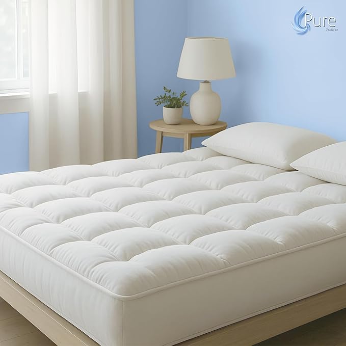 Queen Mattress Topper and Pad Cover Extra Thick Luxury Down Alternative Pillow Top Cooling Bed Topper Ultra Plush and Hypoallergenic Mattress Protector 18 Inch Deep Pocket