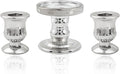 Silver Unity Candle Holder - Glass Candle Holders for Pillar Candles Taper Candles, Glass Candlestick Holders Set of 3, Clear Glass Candlestick Holder for Wedding Table Dinning Church Centerpiece
