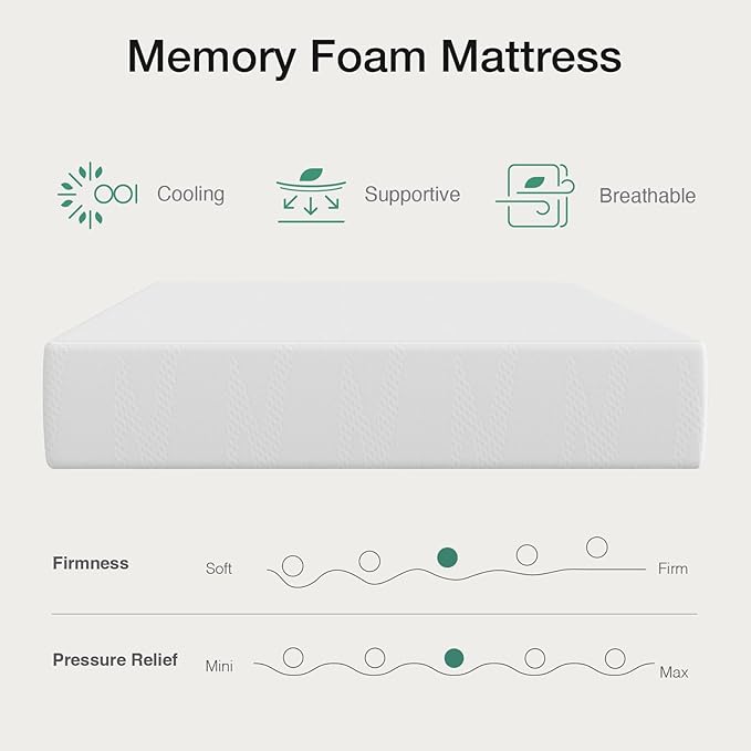 Novilla Full Size Mattress, 8 Inch Full Size Mattress in a Box, Gel Memory Foam Mattresses with Comfort Foam for Cooling Night Sleep, Pressure Relief, CertiPUR-US Certified