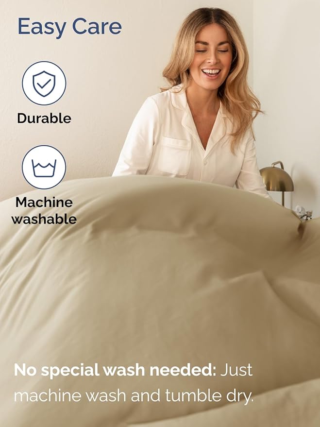 Extra Deep Split King Sheet Set - 7 Piece Breathable & Cooling Sheets - Hotel Luxury Bed Sheets Set - Easy & Secure Fit - Soft, Wrinkle Free & Comfy Sheets Set - Beige Sheet Set w/Extra Deep Pockets