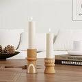 Candle Holder for Pillar Candle Set of 2, Modern Terracotta Candlestick Holders Decorative Candle Stand, Pillar Candle Holders Tall Set for Wedding, Dining Table, Home Decoration, Gift for mom Women
