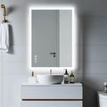 Lighted Bathroom Makeup Mirror,20x28 Inch LED Wall Mount Frameless Rectangle Smart Bathroom Mirror with Touch Button Horizontal/Vertical,Anti-Fog