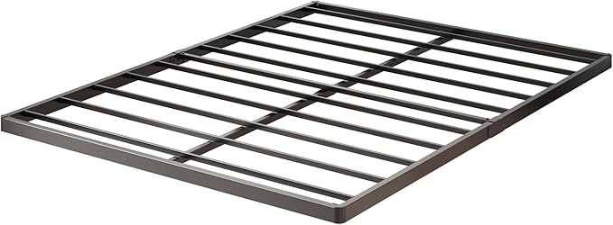1.6 Inch Bunkie Board Queen Heavy Duty Low Profile Metal Queen Box Spring Bed Base Sturdy Mattress Foundation, Easy Assembly, Noise Free, Black