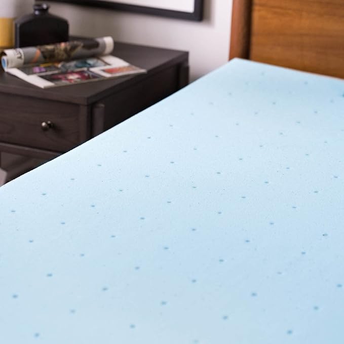 LUCID 3 Inch Mattress Topper Full XL - Gel Infused Memory Foam – Memory Foam Mattress Topper Full – Ventilated Design – CertiPur Certified