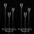 Vincidern 6PCs Acrylic Candle Holders Centerpieces for Table, Taper Candle Holder for Wedding Decor, Dining Room, Halloween, Christmas Decorative Candlestick Holder, Taper Candle Holder Set