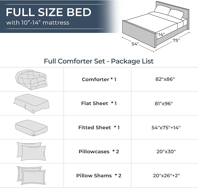 HEVUMYI Beige Tan Full Comforter Set - 7-Piece All Season Bed in a Bag Full, Ultra Soft Bedding Set with Comforter, Flat Sheet, Fitted Sheet, Pillowcases, Pillow Shams, Beige Tan