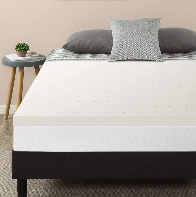 Best Price Mattress 2.5 Inch Ventilated Memory Foam Mattress Topper, CertiPUR-US Certified, Short Queen White