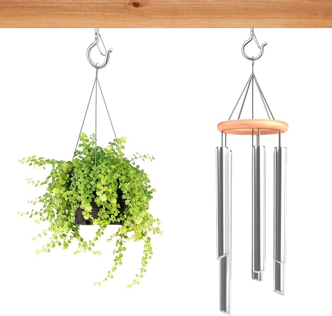 96 PCS Q-Hanger Hooks, Screw Hooks for Outdoor String Lights, Safety Buckle Design Cup Eye Hook for Hanging Christmas Lights, Plants, Mounted on Wall Ceiling, Include 1 Wing Nut Driver, Silver